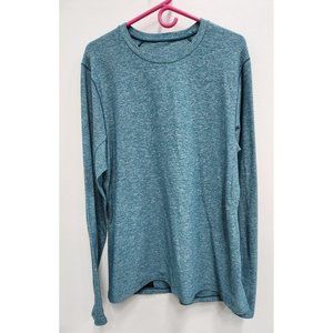 LULULEMON Mens Surge Warm Long Sleeve Top Large Heather Laguna Activewear Tee